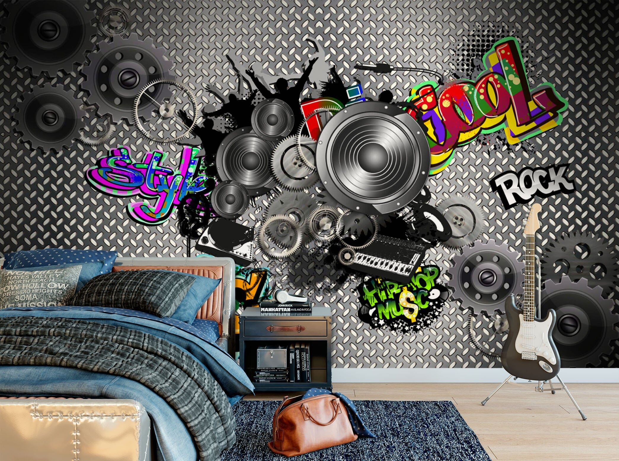 3D Black Gramophone 1634 Wall Murals Wallpaper AJ Wallpaper 2