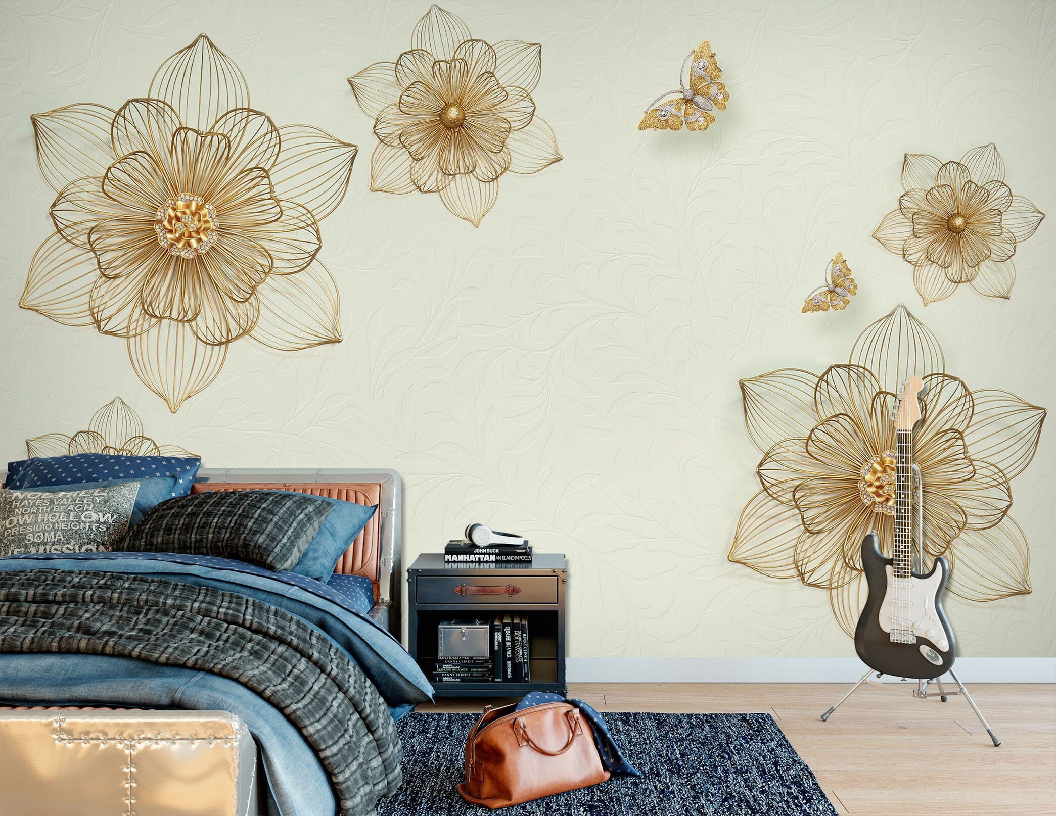 3D Petal Line 1533 Wall Murals Wallpaper AJ Wallpaper 2