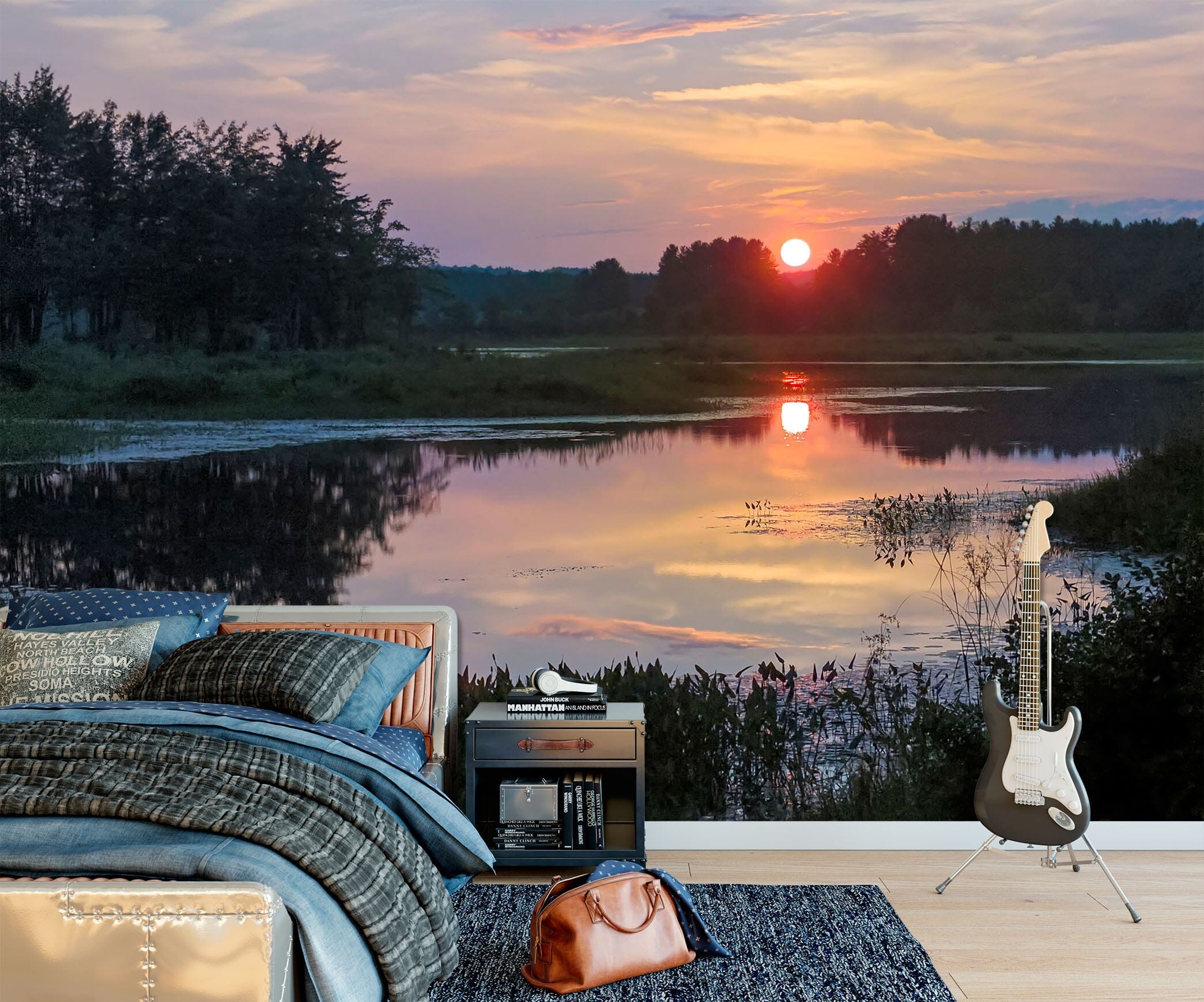 3D Sunset Forest 128 Jerry LoFaro Wall Mural Wall Murals Wallpaper AJ Wallpaper 2