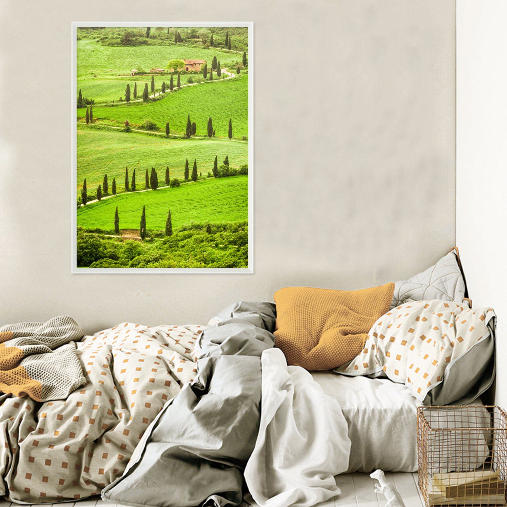 3D Field Meadow 050 Fake Framed Print Painting Wallpaper AJ Creativity Home