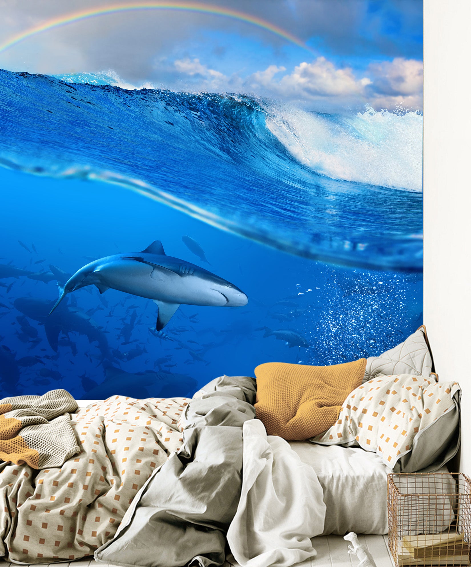 3D Deep Sea Shark 062 Wall Murals Wallpaper AJ Wallpaper 2