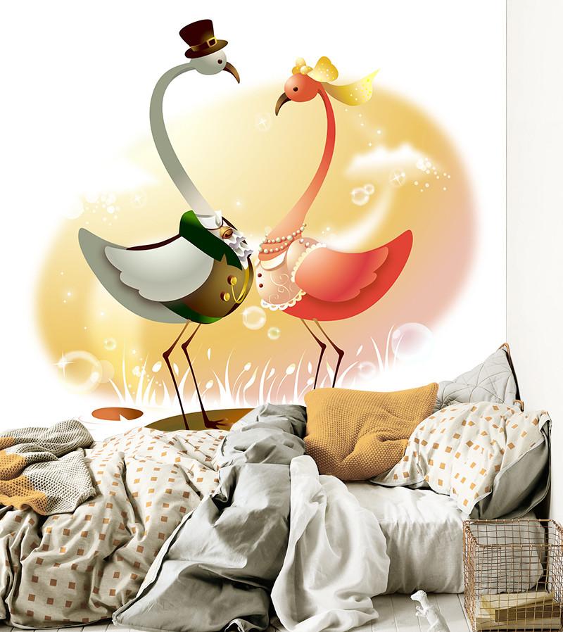 3D Couple Swan 987 Wallpaper AJ Wallpaper 2