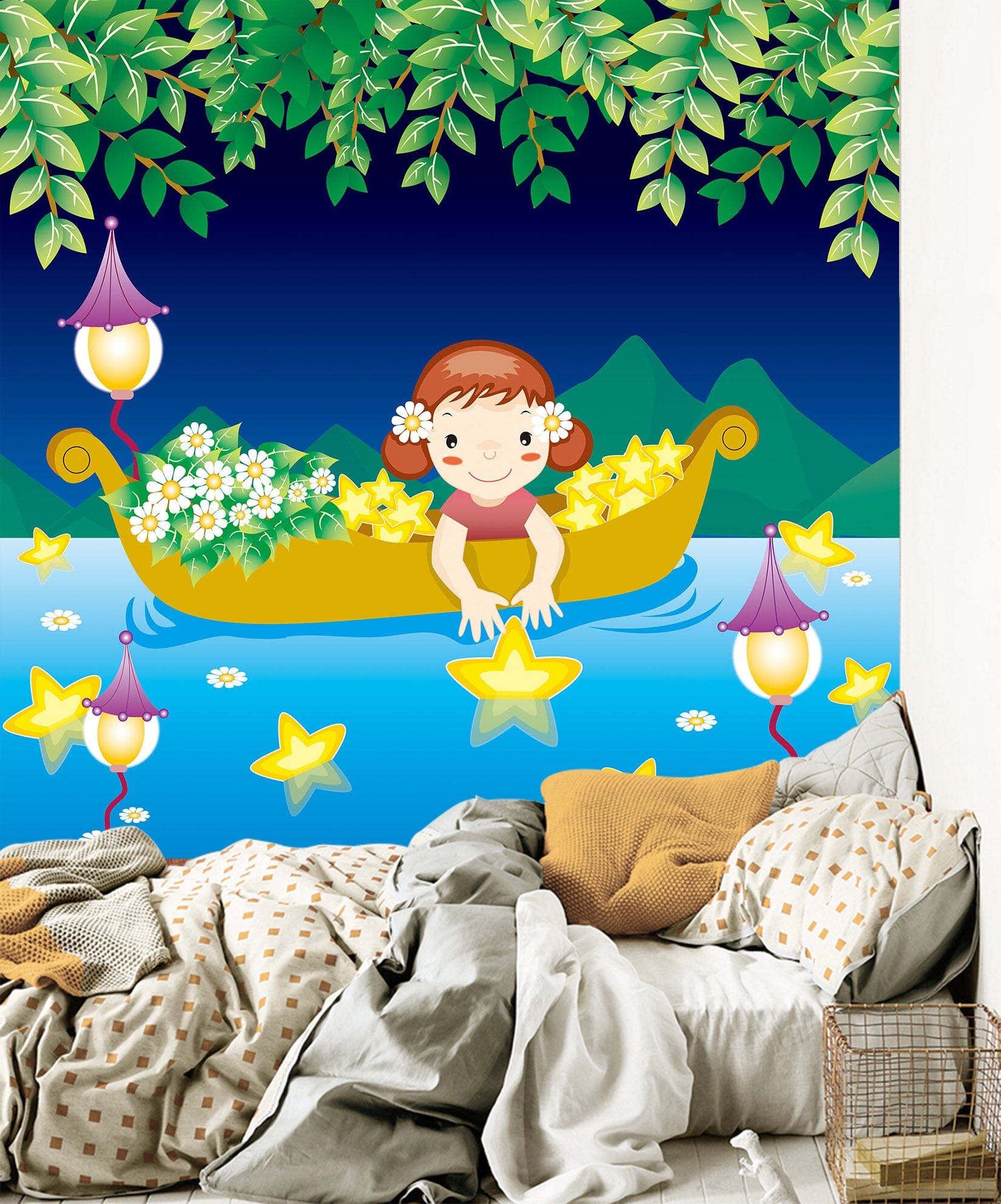 3D Boat Girl 1662 Wall Murals Wallpaper AJ Wallpaper 2