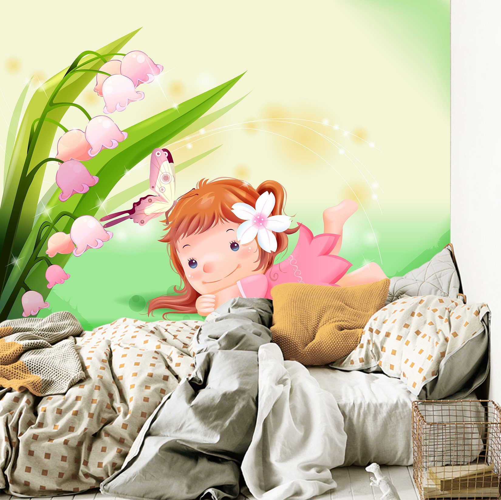 3D Cartoon Girl 008 Wall Murals Wallpaper AJ Wallpaper 2