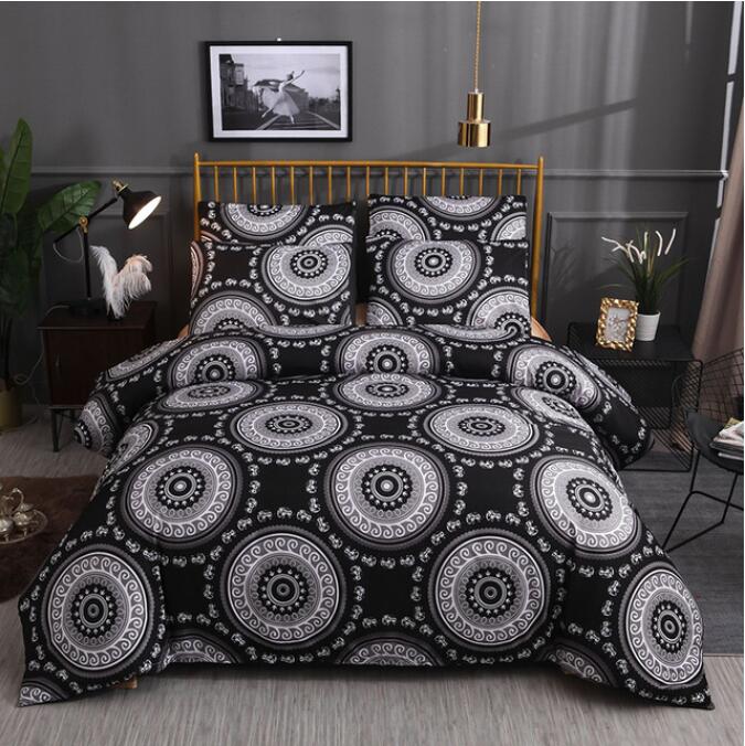 3D White Totem Pattern On Black 13066 Bed Pillowcases Quilt