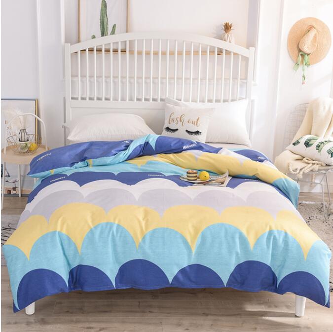 3D Yellow And Blue Wave Stitching 4104 Bed Pillowcases Quilt