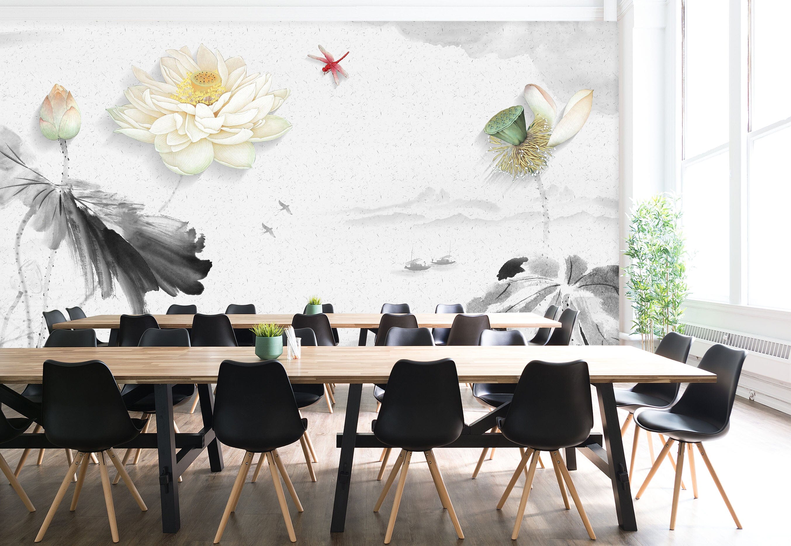 3D Lotus Bloom 1472 Wall Murals Wallpaper AJ Wallpaper 2