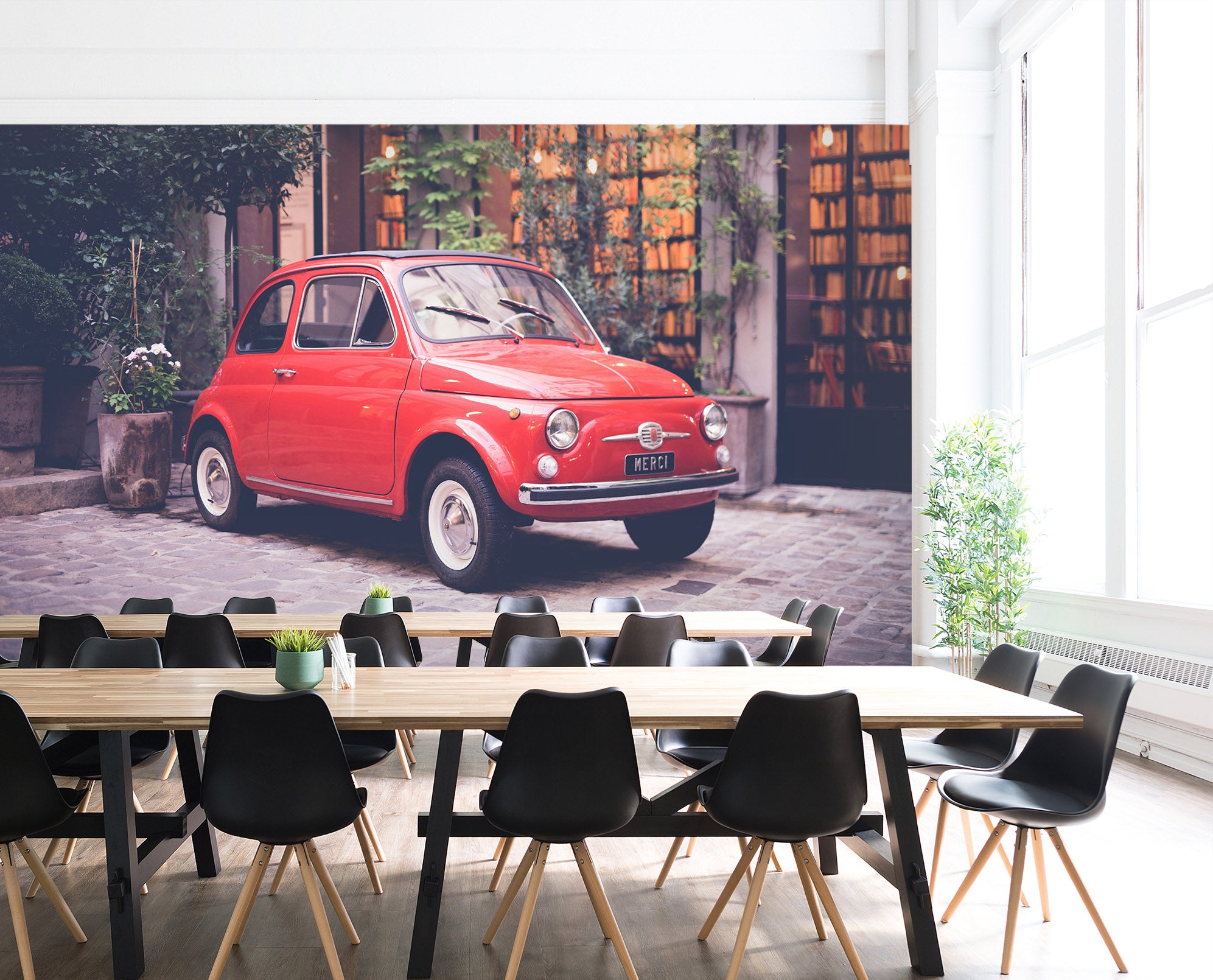 3D Bookstore Car 094 Vehicle Wall Murals