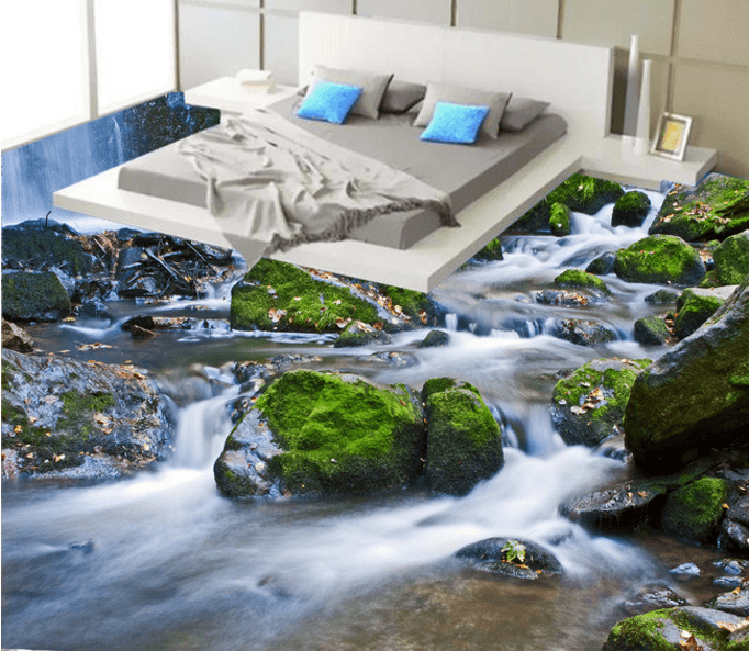 3D Moss Stone 254 Floor Mural Wallpaper AJ Wallpaper 2