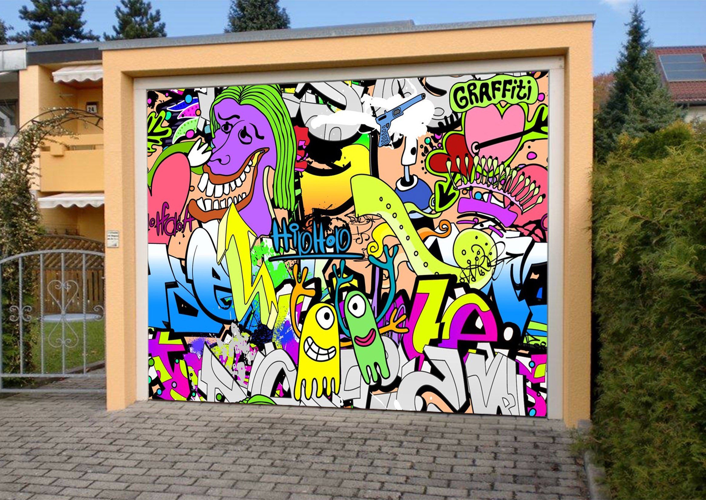 3D Pretty Graffiti 06 Garage Door Mural Wallpaper AJ Wallpaper