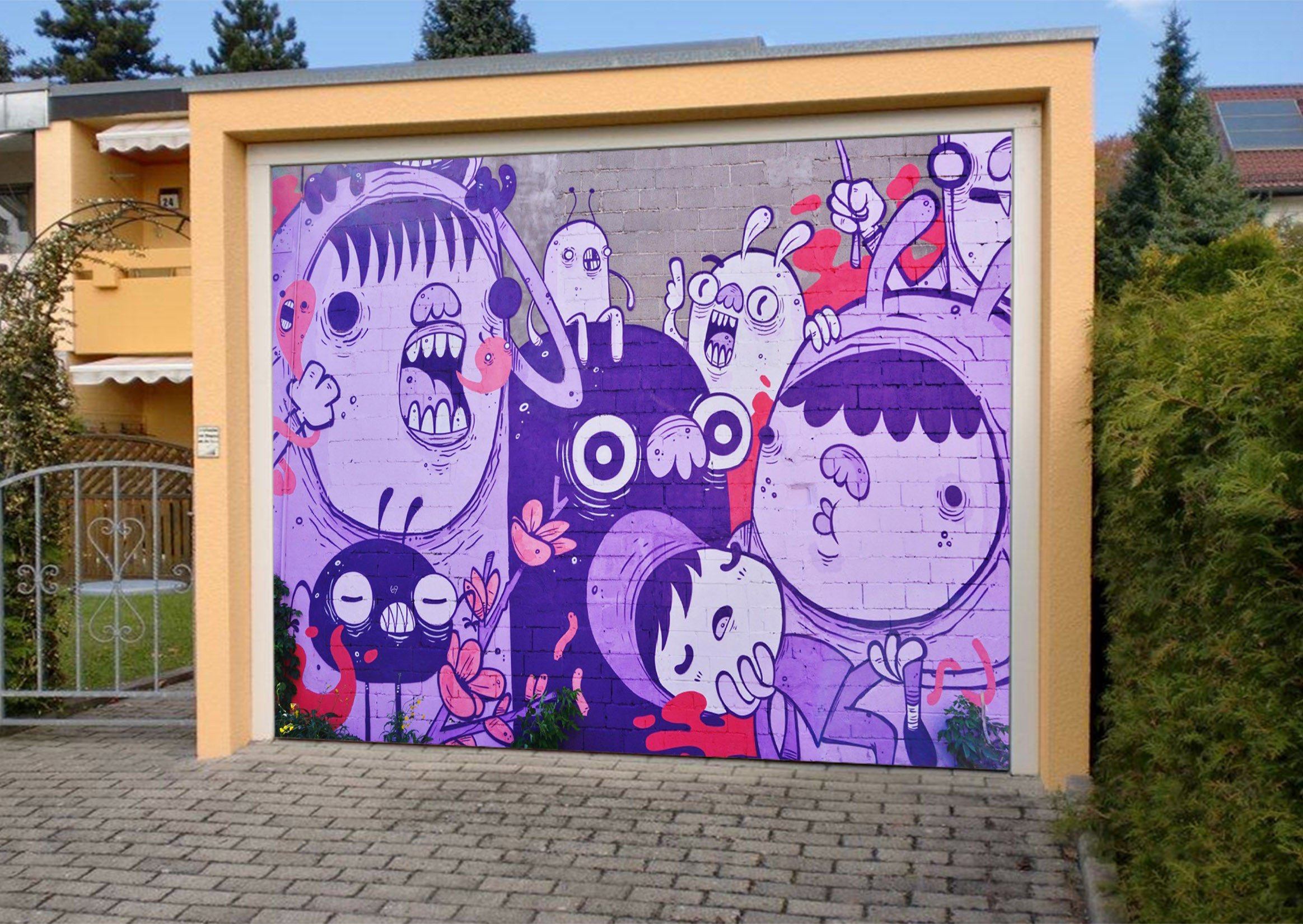 3D Graffiti Cartoon Characters 422 Garage Door Mural Wallpaper AJ Wallpaper