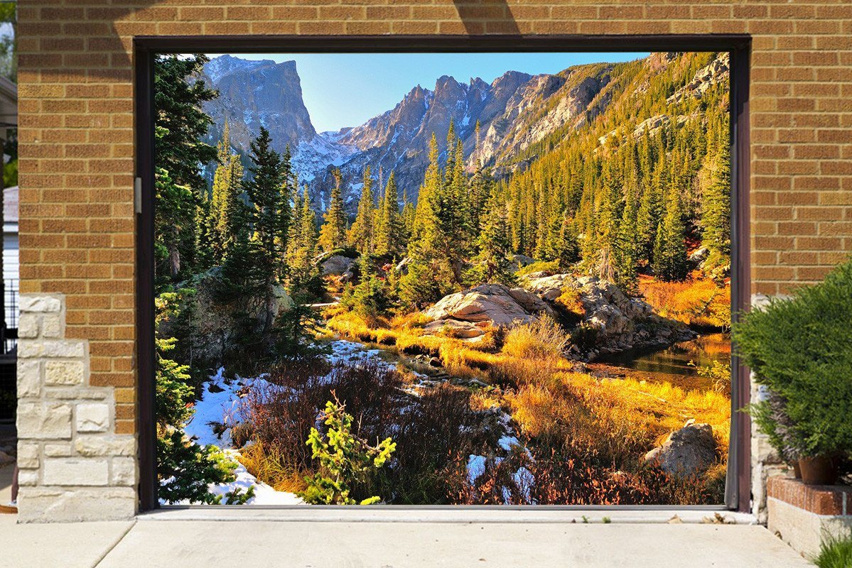 3D Snow Mountain Forest 134 Garage Door Mural Wallpaper AJ Wallpaper
