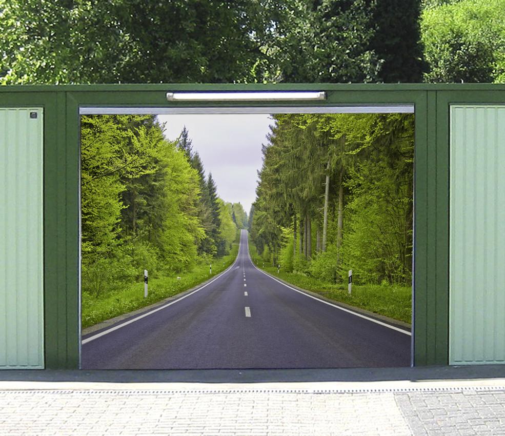 3D Roadside Green Forest 174 Garage Door Mural Wallpaper AJ Wallpaper