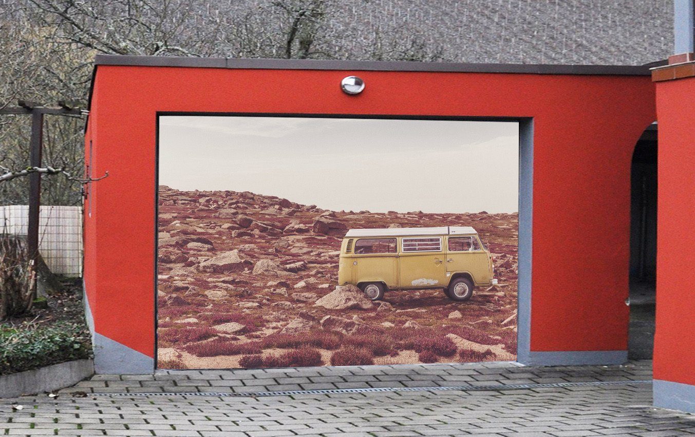 3D Stones Land Bus 267 Garage Door Mural Wallpaper AJ Wallpaper