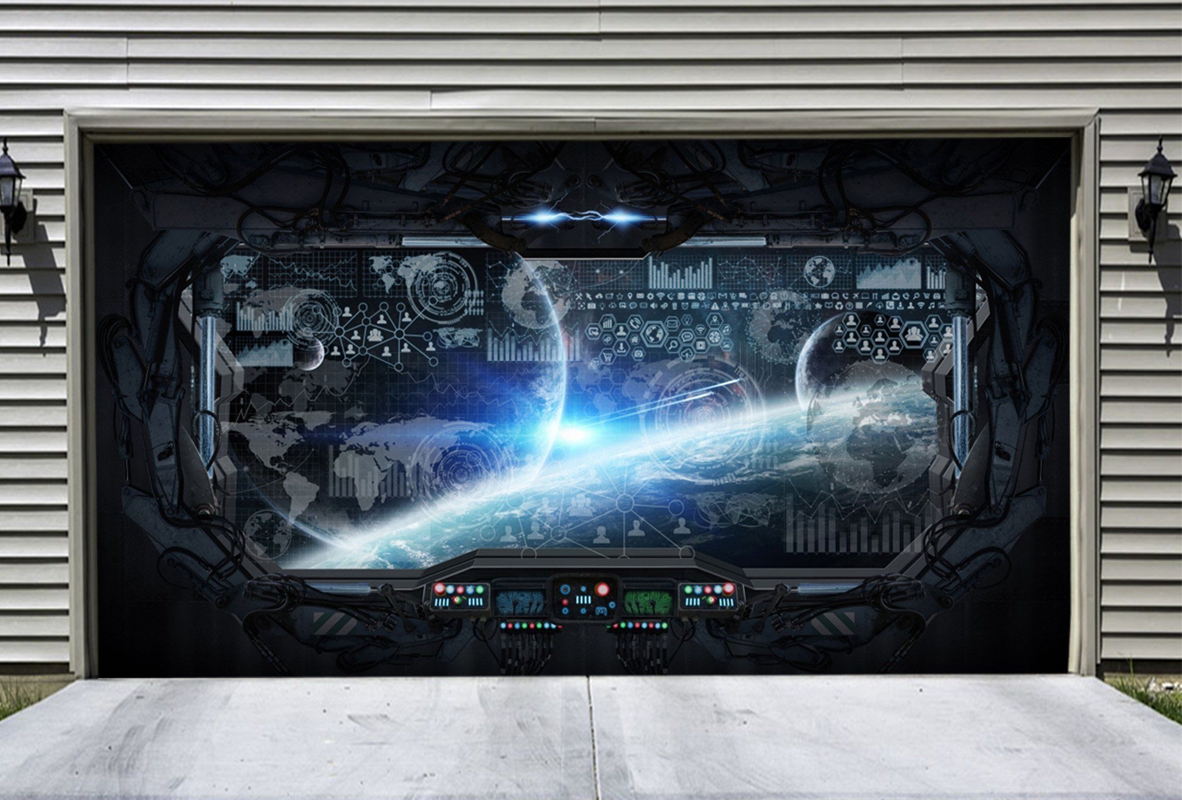 3D Earth Data System 369 Garage Door Mural Wallpaper AJ Wallpaper