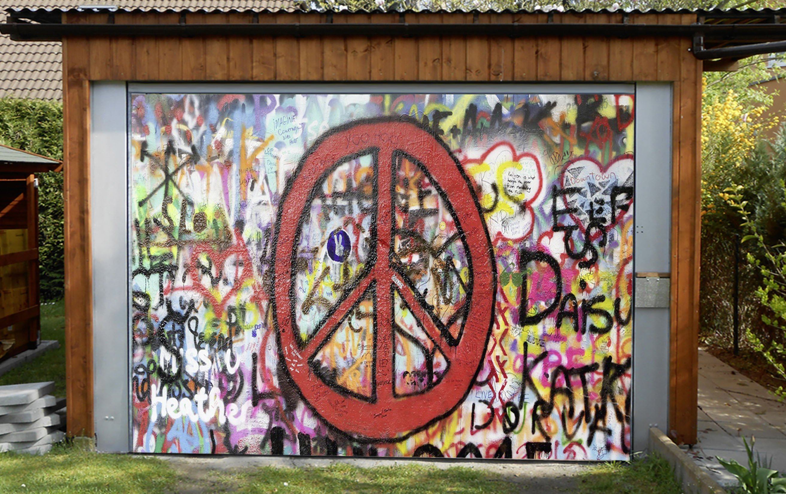 3D Bright Graffiti Pattern 408 Garage Door Mural Wallpaper AJ Wallpaper