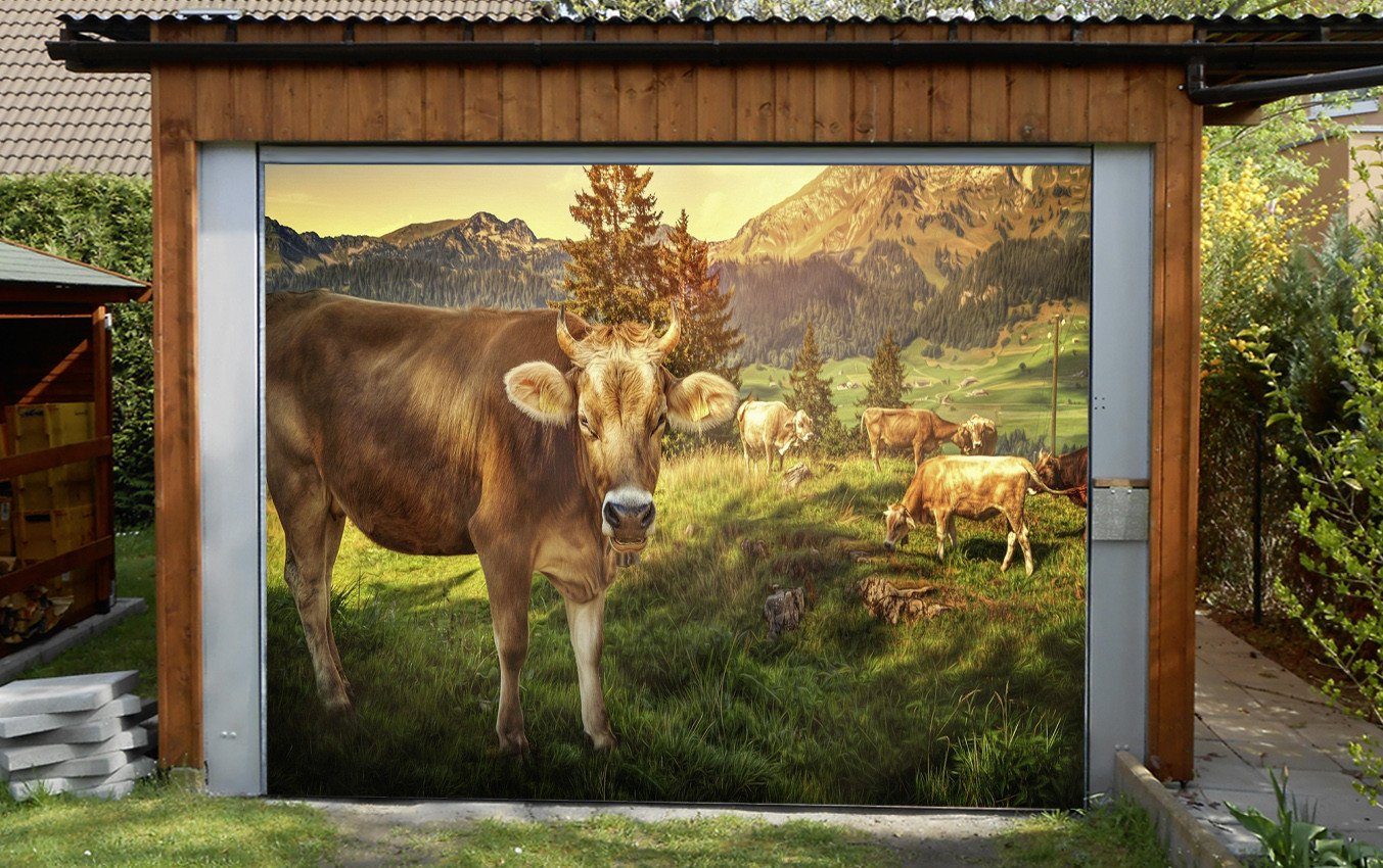 3D Mountain Grassland Animals 253 Garage Door Mural Wallpaper AJ Wallpaper
