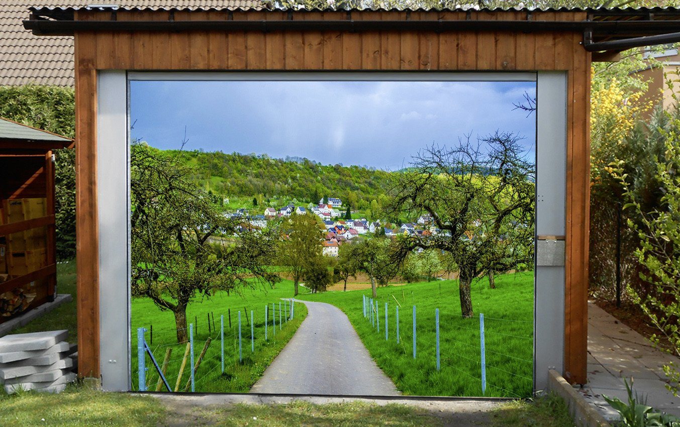 3D Town Grassland Trees 191 Garage Door Mural Wallpaper AJ Wallpaper