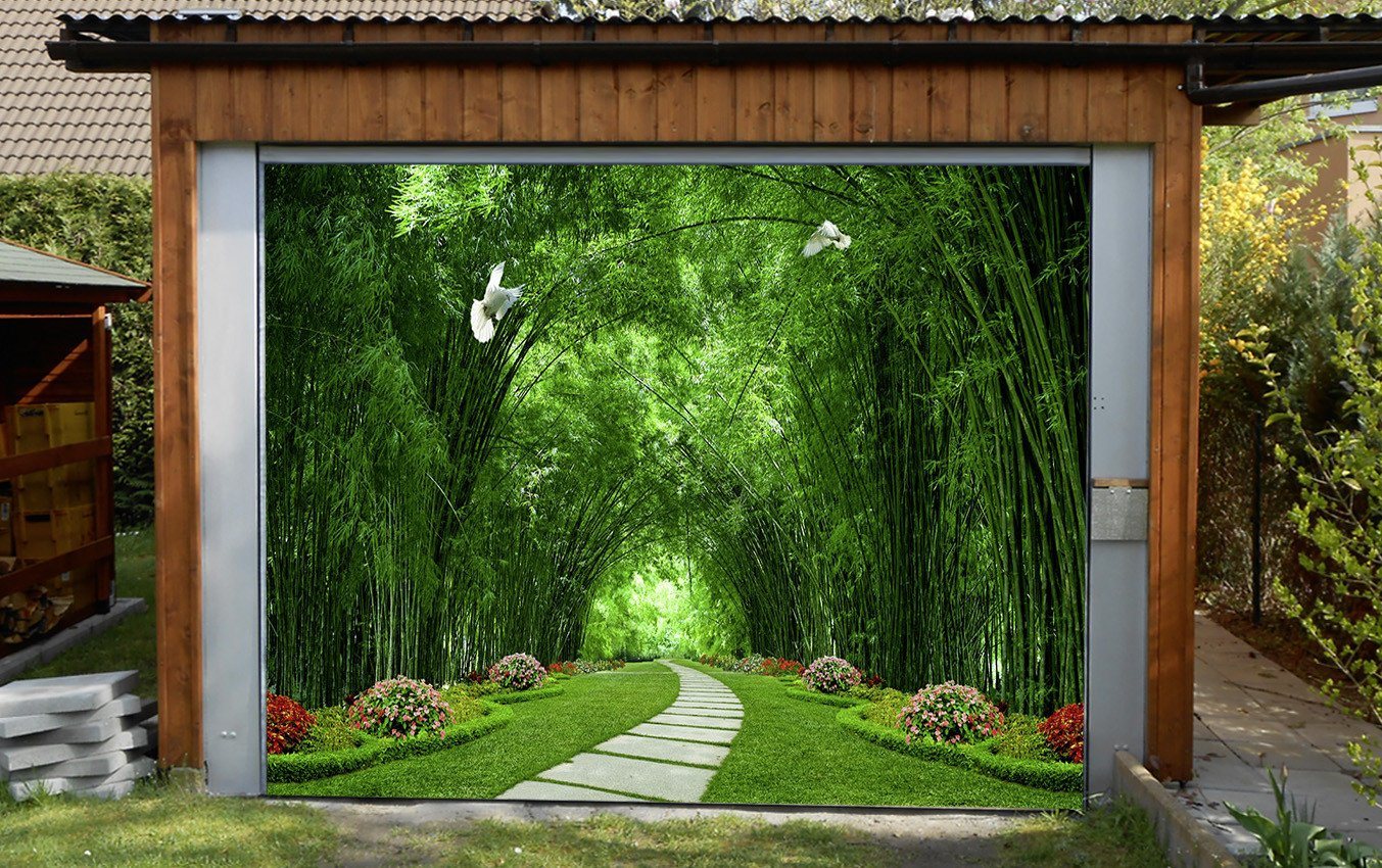 3D Bamboo Forest Stone Road 291 Garage Door Mural Wallpaper AJ Wallpaper