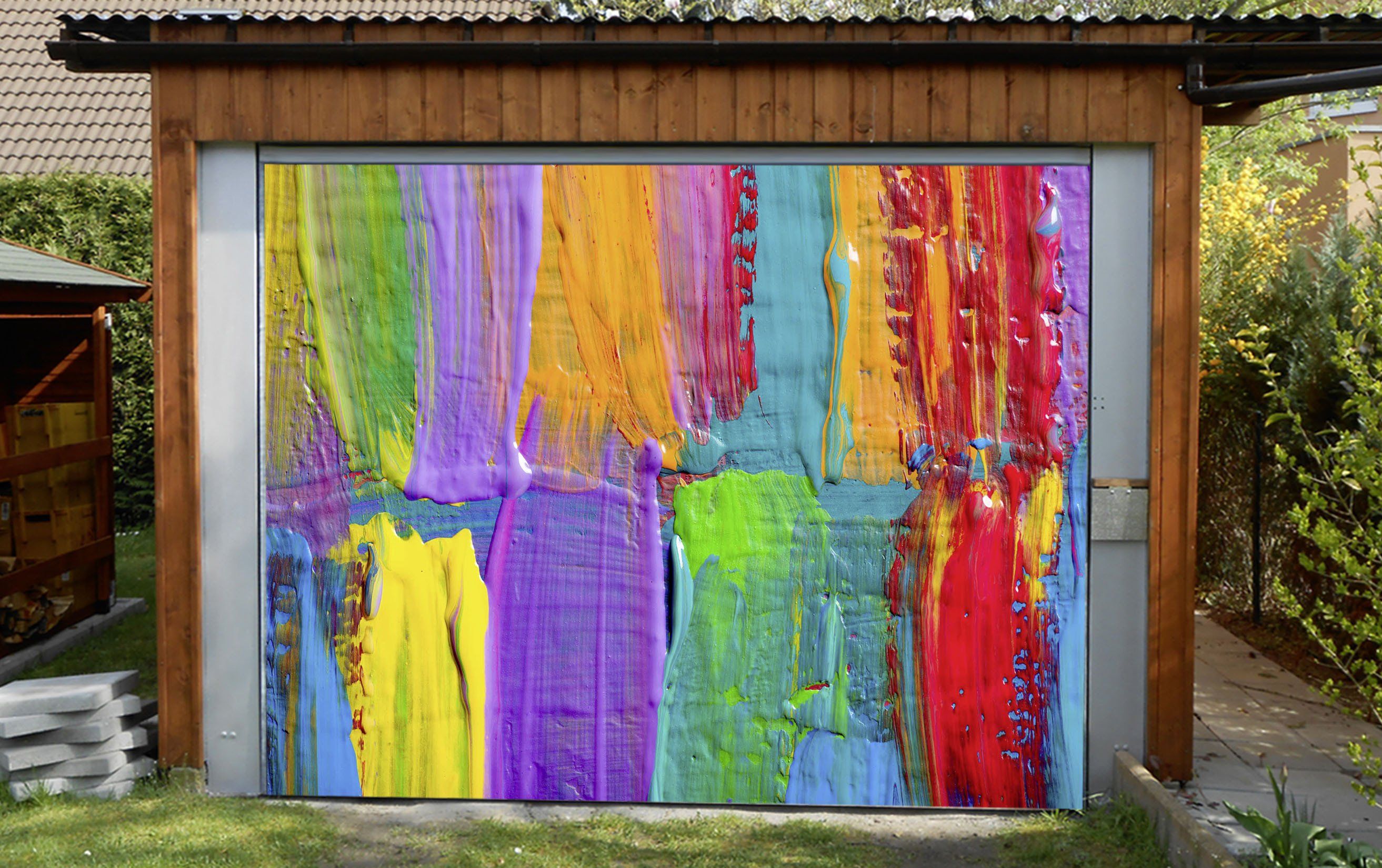 3D Colorful Paints 453 Garage Door Mural Wallpaper AJ Wallpaper