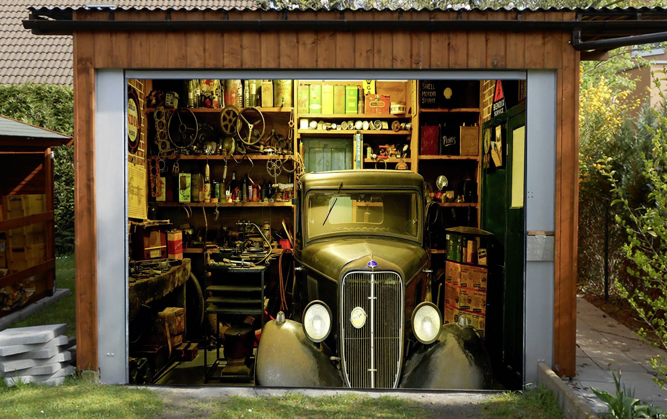 3D General Cargo Room 455 Garage Door Mural Wallpaper AJ Wallpaper