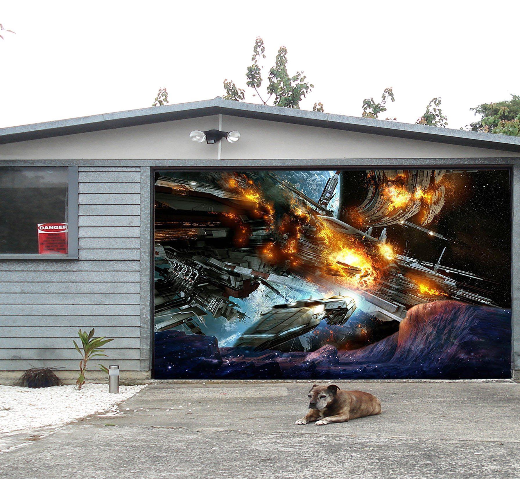 3D Space Explosion 366 Garage Door Mural Wallpaper AJ Wallpaper