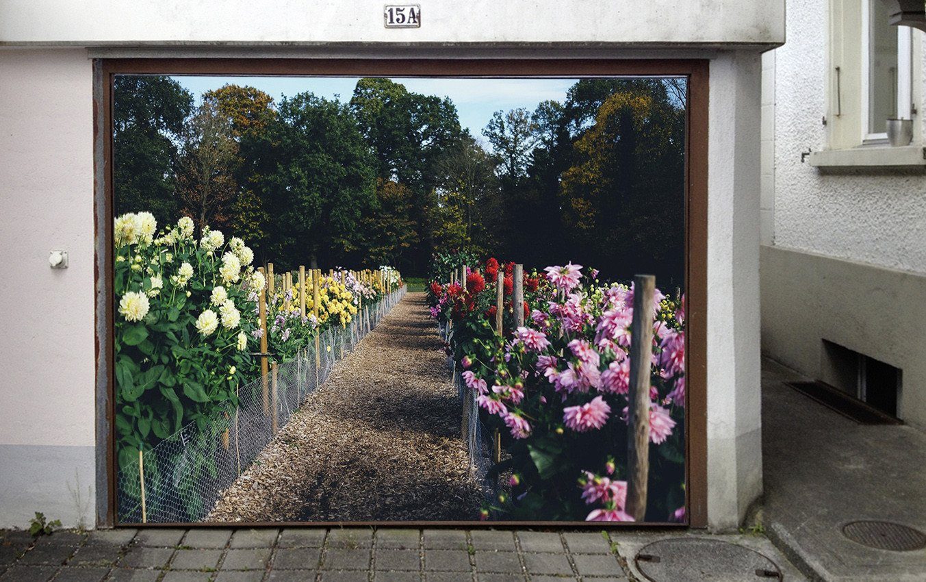 3D Flowers Field Trees 286 Garage Door Mural Wallpaper AJ Wallpaper
