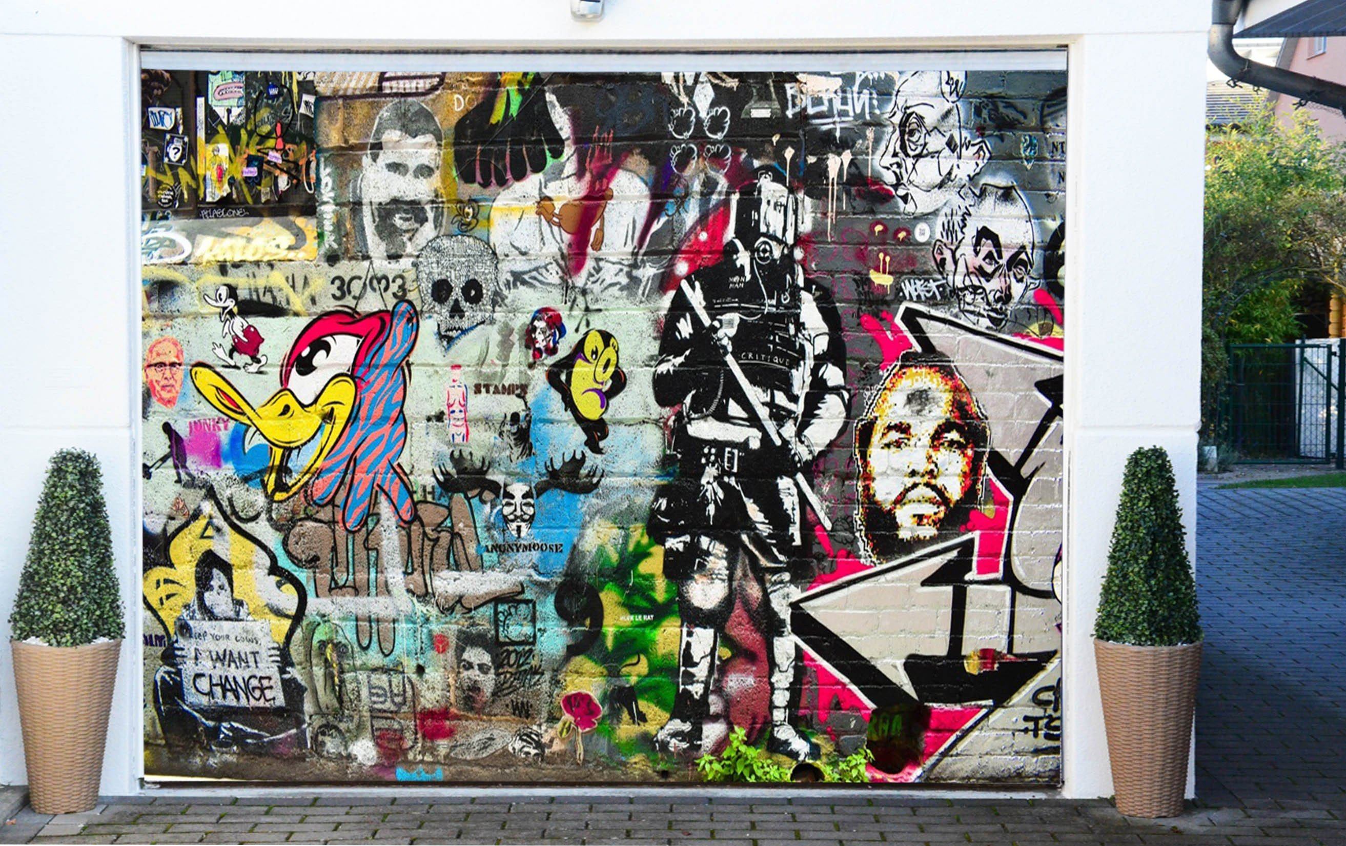 3D Graffiti Characters 302 Garage Door Mural Wallpaper AJ Wallpaper