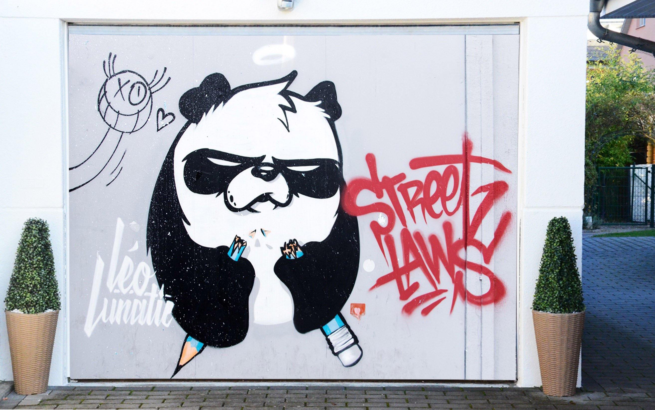 3D Graffiti Funny Bear 414 Garage Door Mural Wallpaper AJ Wallpaper