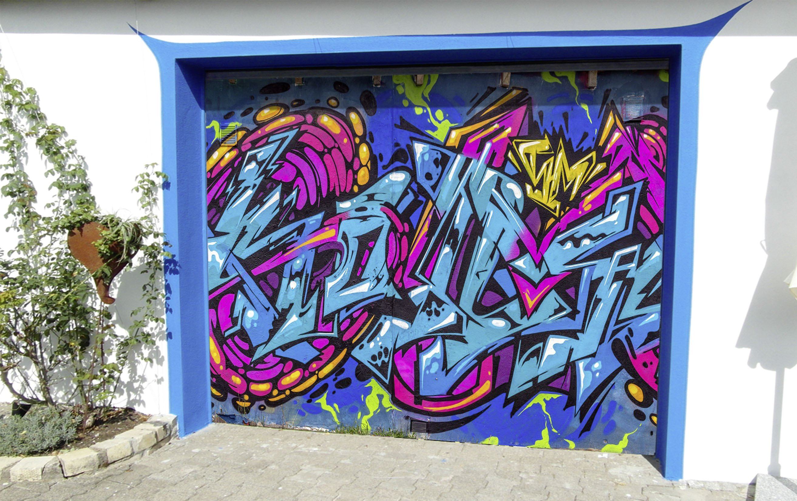 3D Graffiti Font 26 Garage Door Mural Wallpaper AJ Wallpaper