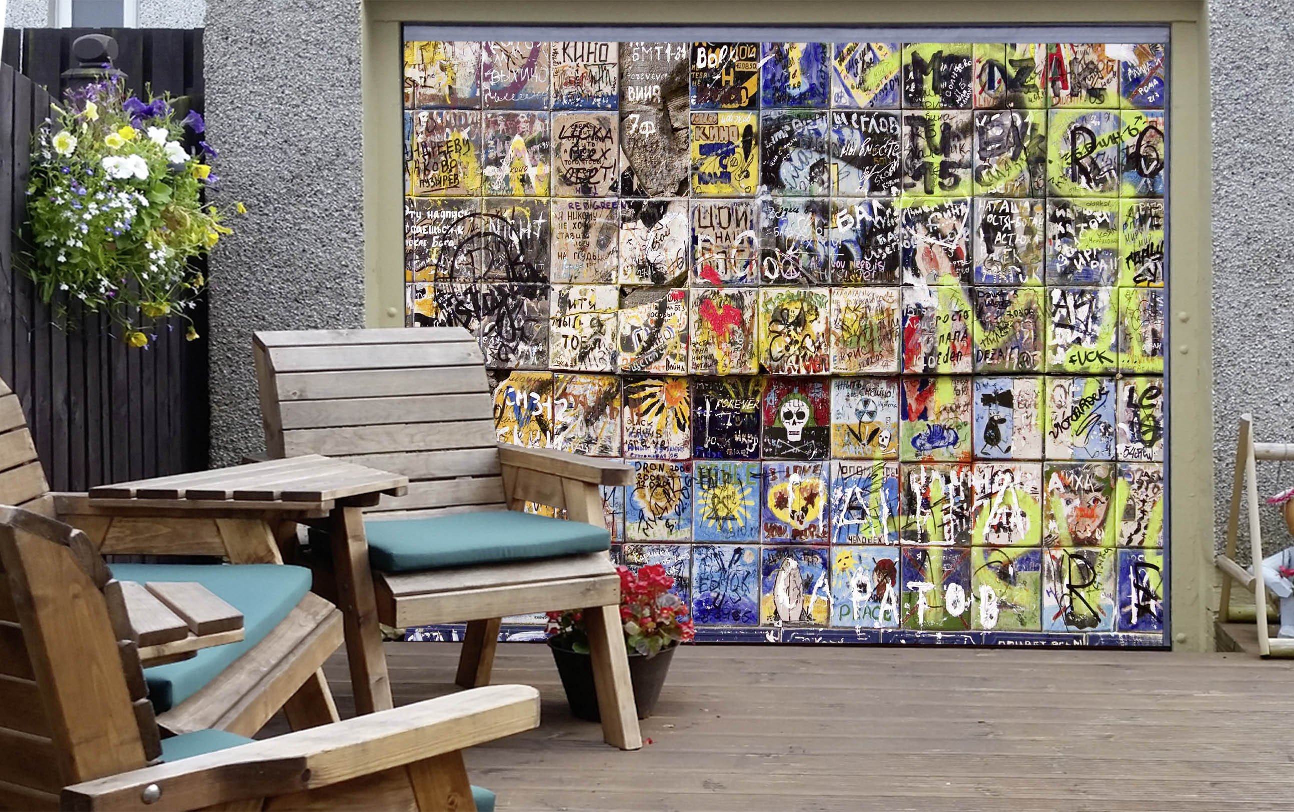 3D Grids Graffiti 467 Garage Door Mural Wallpaper AJ Wallpaper