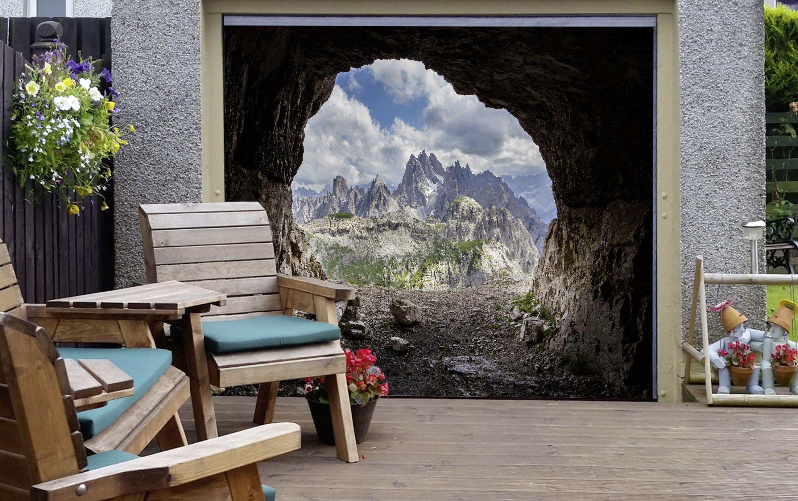 3D Mountain Cave Scenery 357 Garage Door Mural Wallpaper AJ Wallpaper