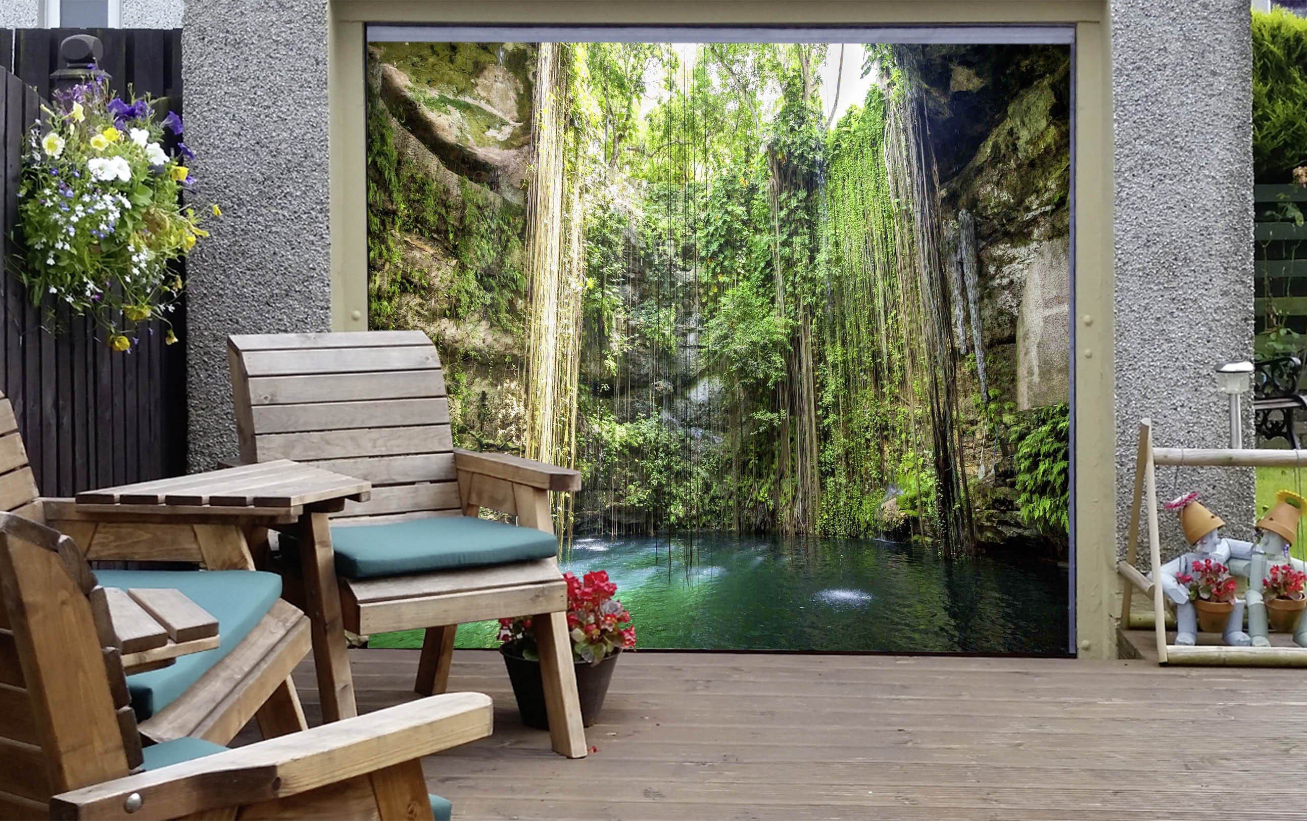 3D Lake Hanging Vines 352 Garage Door Mural Wallpaper AJ Wallpaper