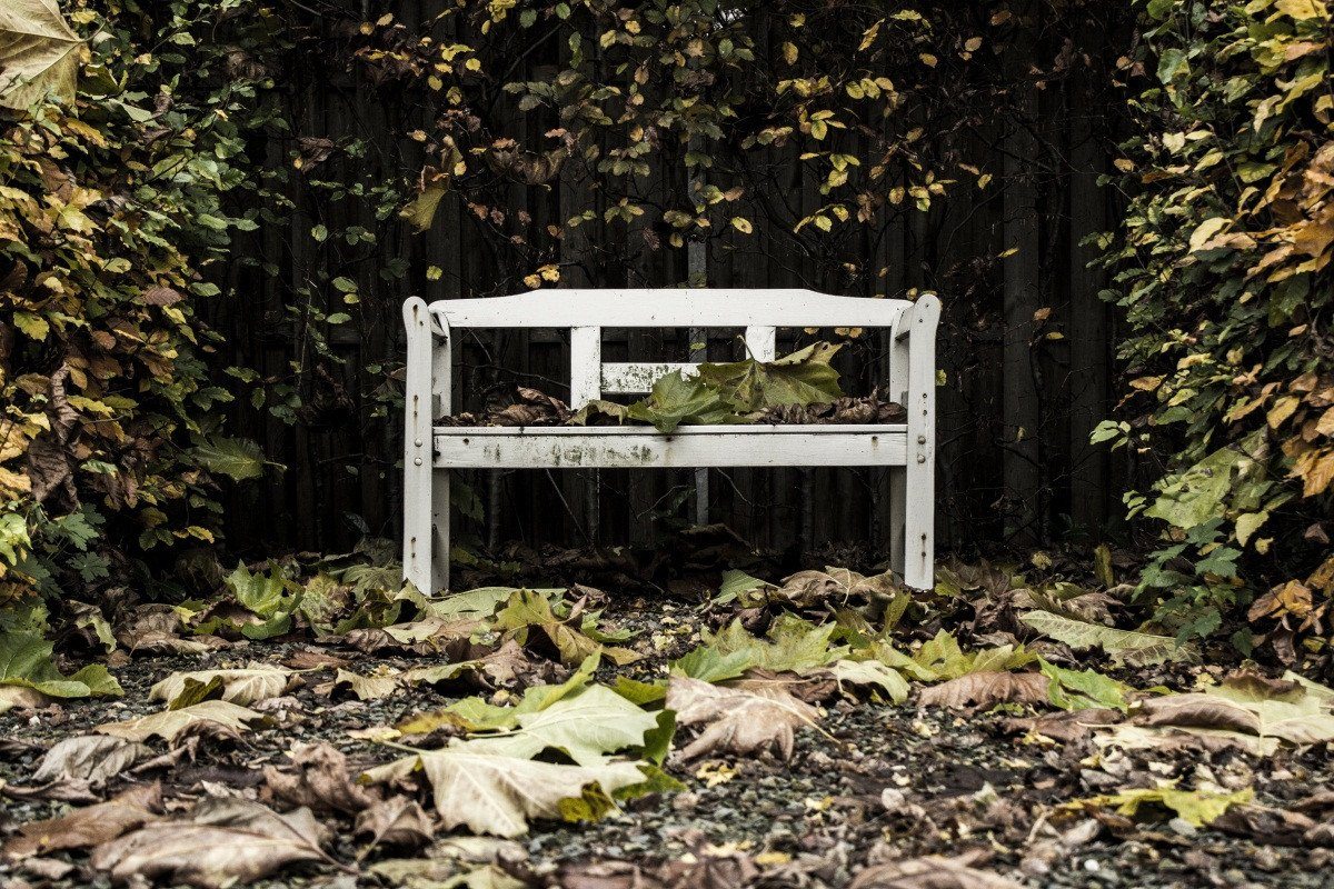 3D Bench Fallen Leaves 182 Garage Door Mural Wallpaper AJ Wallpaper