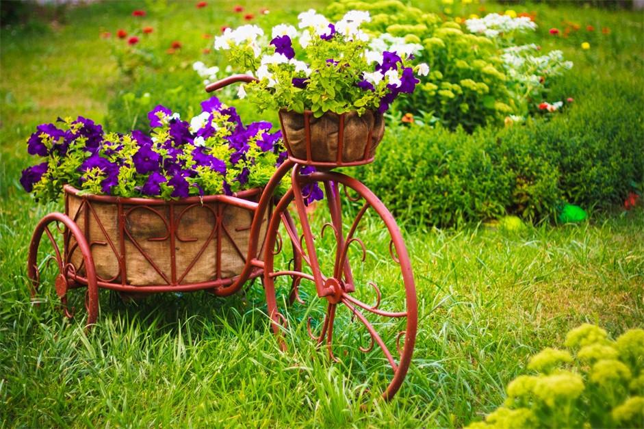 3D Flowers Bike 289 Garage Door Mural Wallpaper AJ Wallpaper