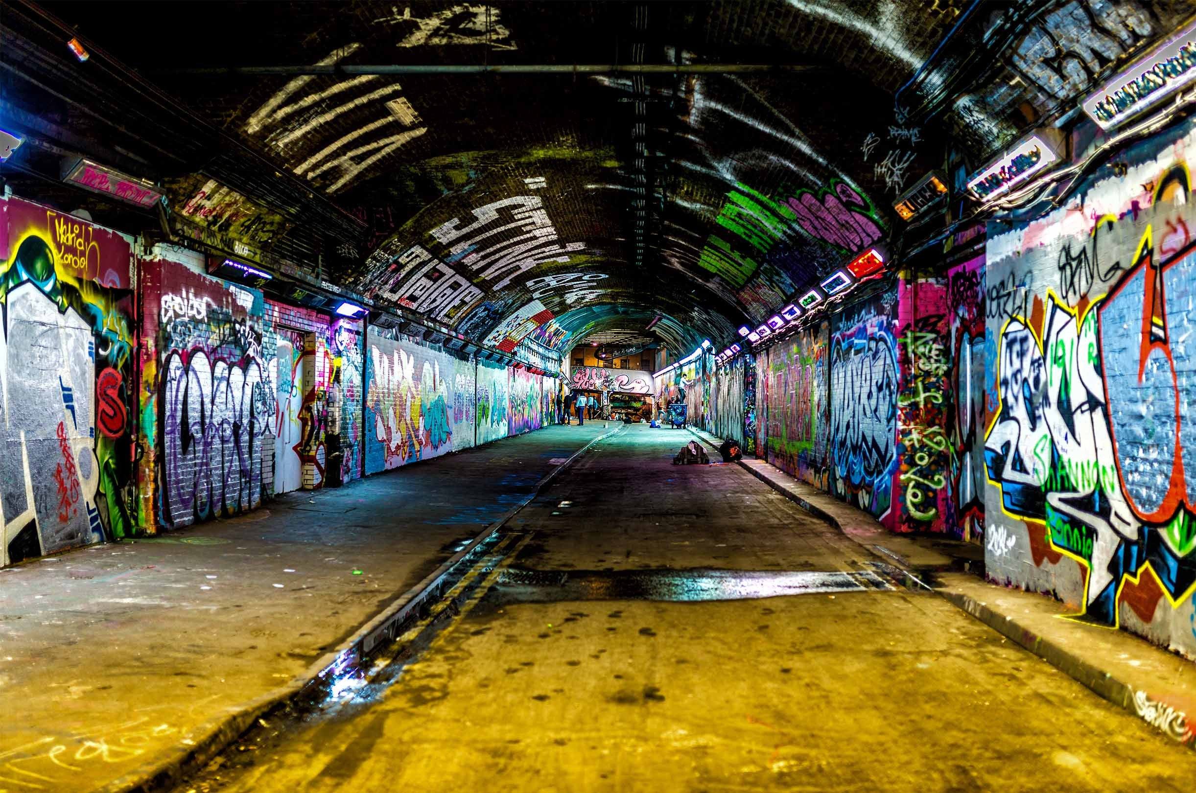 3D Tunnel Graffiti 96 Garage Door Mural Wallpaper AJ Wallpaper