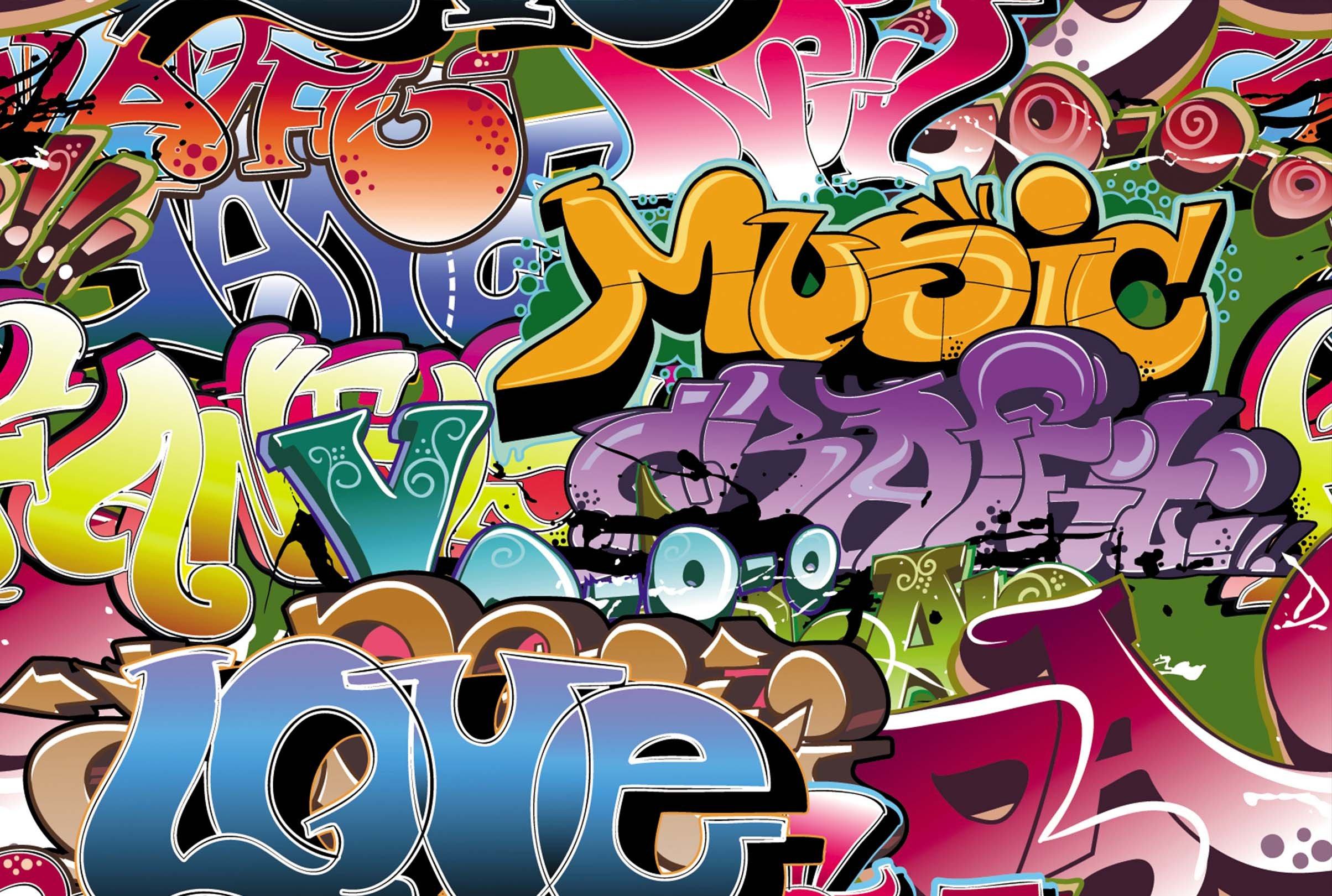 3D Pretty Graffiti Fonts 98 Garage Door Mural Wallpaper AJ Wallpaper