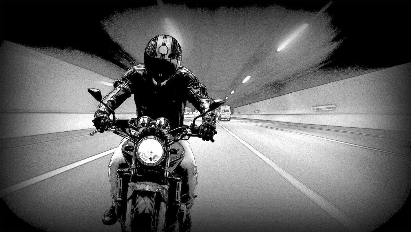 3D Motorcycle Driver 200 Garage Door Mural Wallpaper AJ Wallpaper