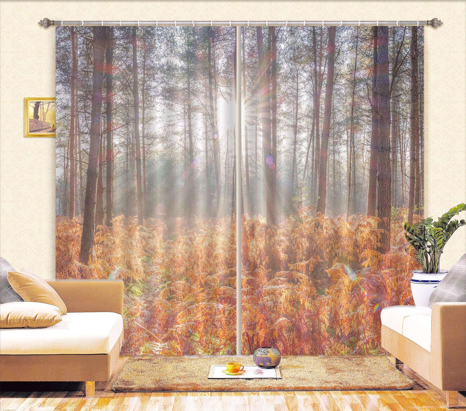 3D Sunlight Trees 6363 Assaf Frank Curtain Curtains Drapes