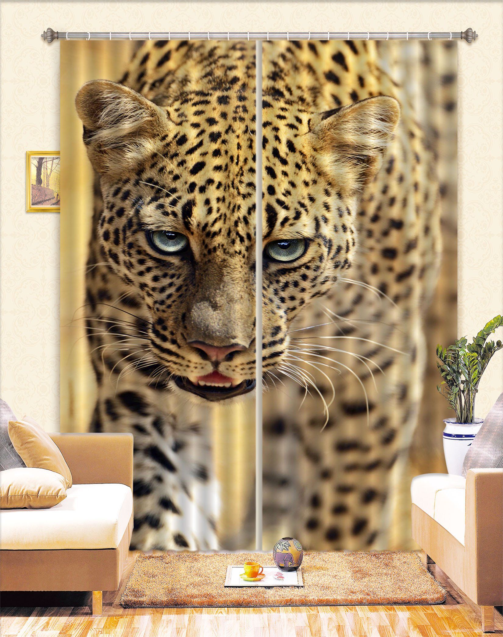 3D Leopard 57 Curtains Drapes Wallpaper AJ Wallpaper