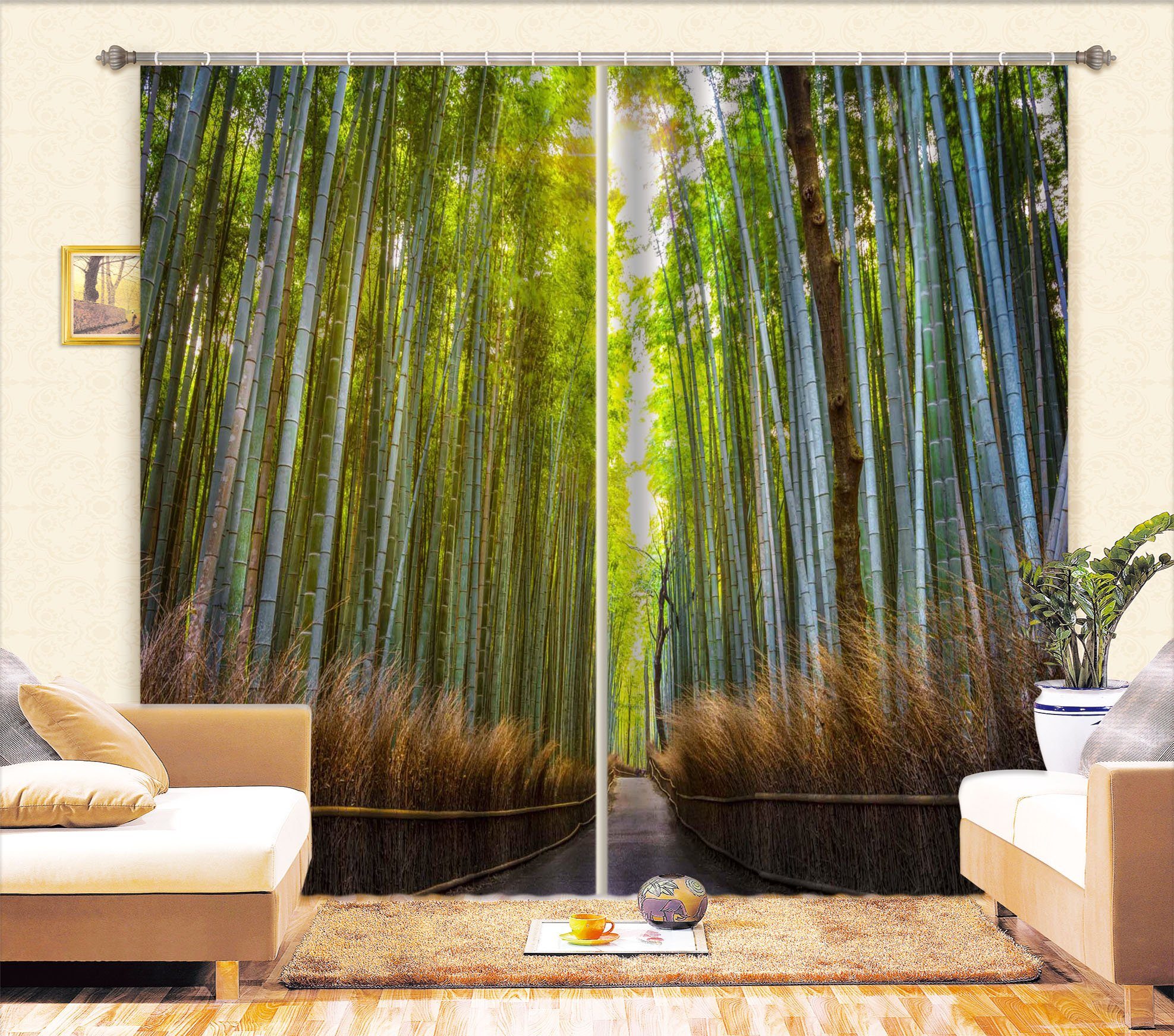 3D Bamboo Forest 079 Marco Carmassi Curtain Curtains Drapes Curtains AJ Creativity Home