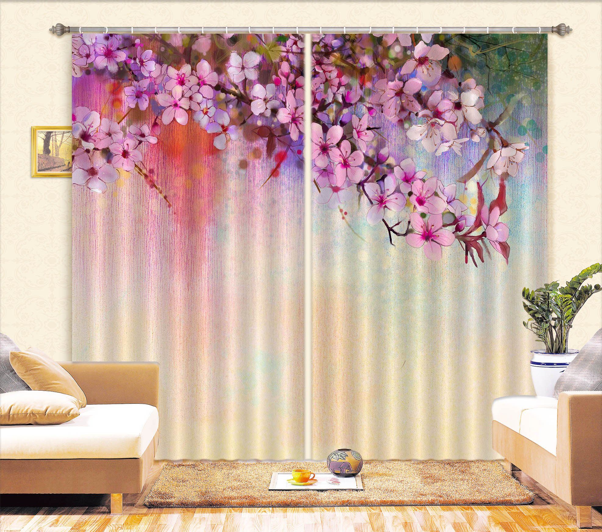 3D Flowers Branch 544 Curtains Drapes Wallpaper AJ Wallpaper