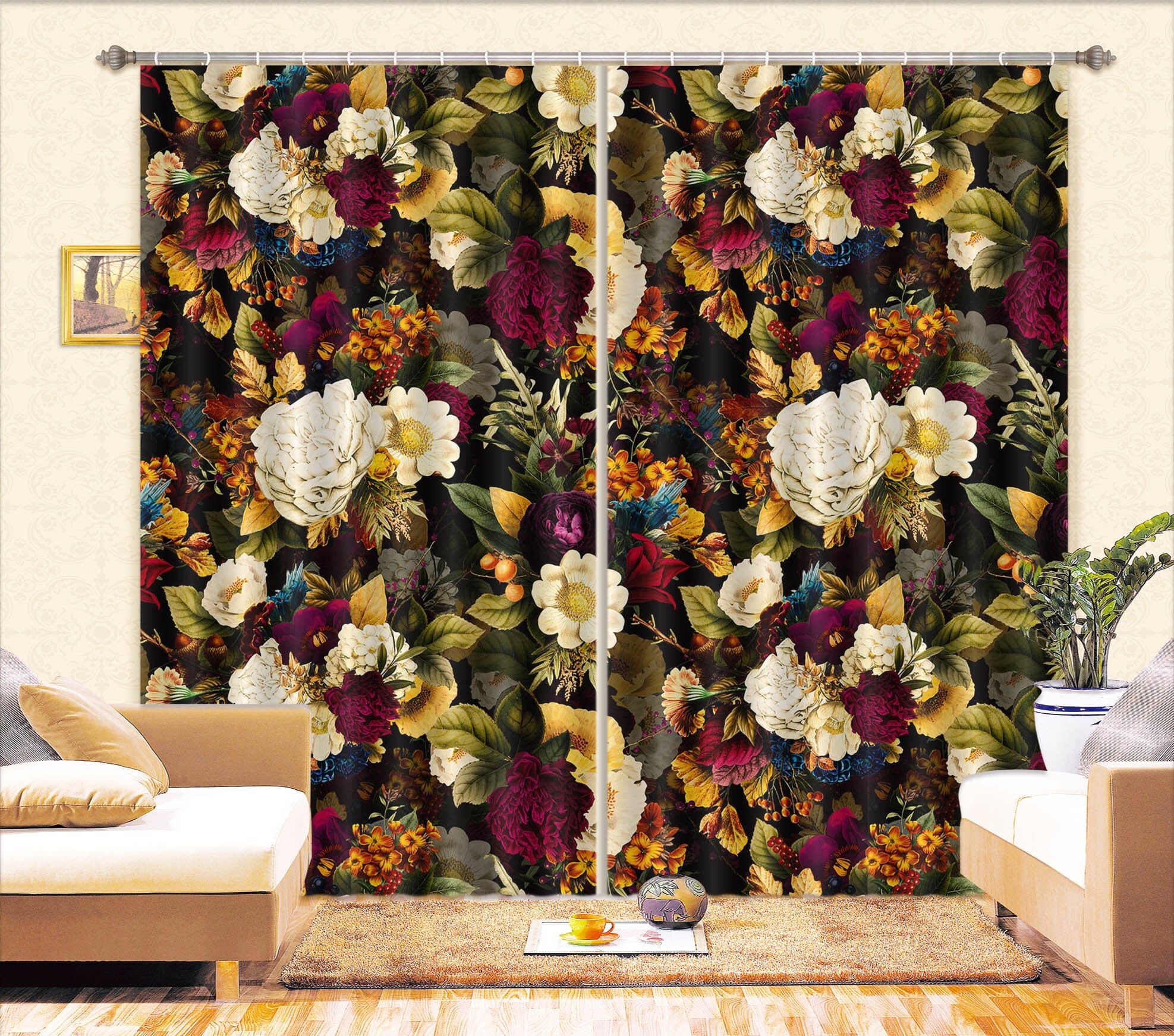 3D Painted Garden 114 Uta Naumann Curtain Curtains Drapes Curtains AJ Creativity Home