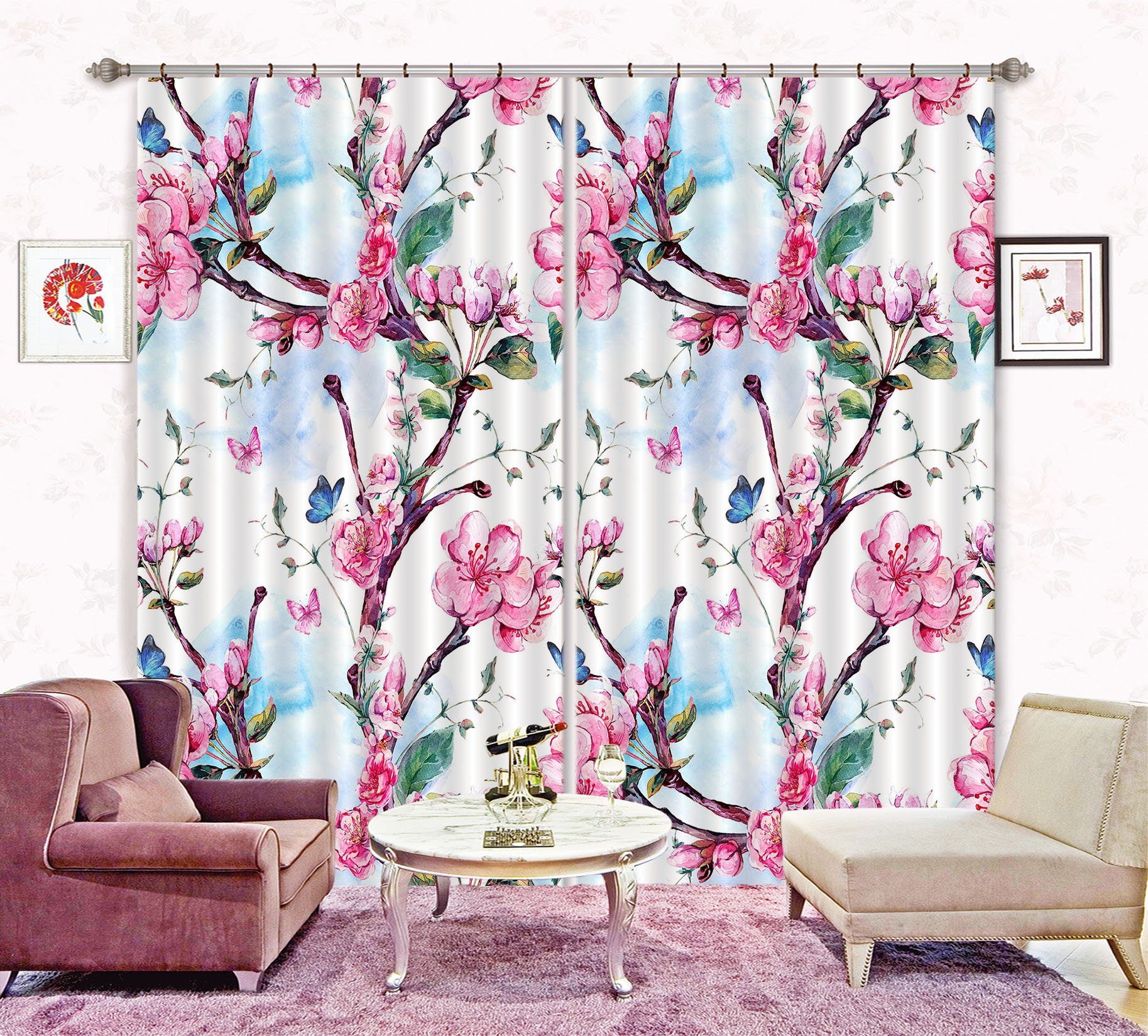 3D Tree Flowers 2330 Curtains Drapes Wallpaper AJ Wallpaper
