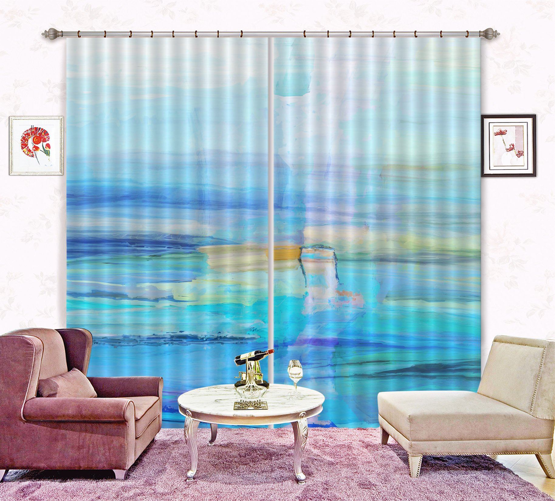 3D Blue Sea 045 Michael Tienhaara Curtain Curtains Drapes Curtains AJ Creativity Home