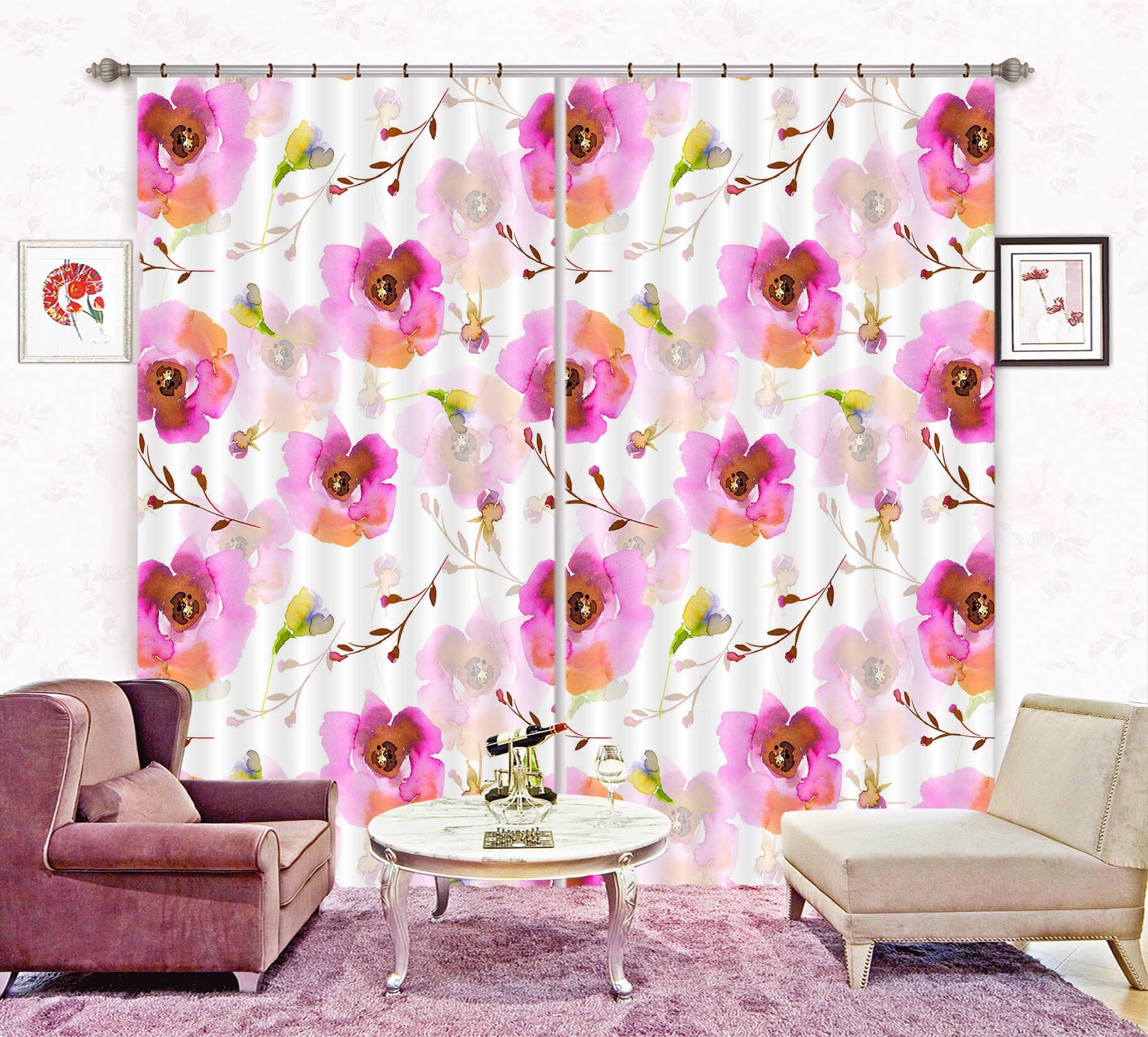 3D Red Plum 229 Uta Naumann Curtain Curtains Drapes Curtains AJ Creativity Home
