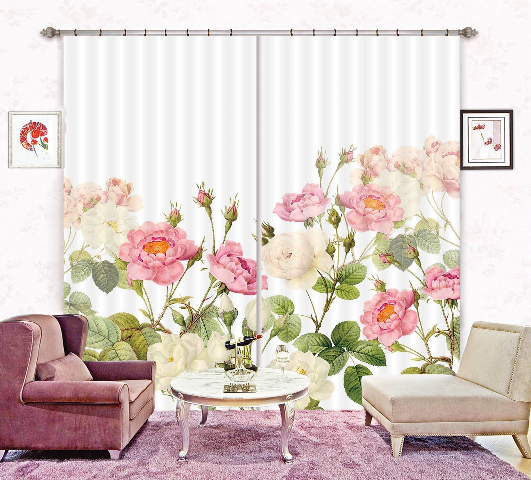 3D Bright Flower 208 Uta Naumann Curtain Curtains Drapes Curtains AJ Creativity Home