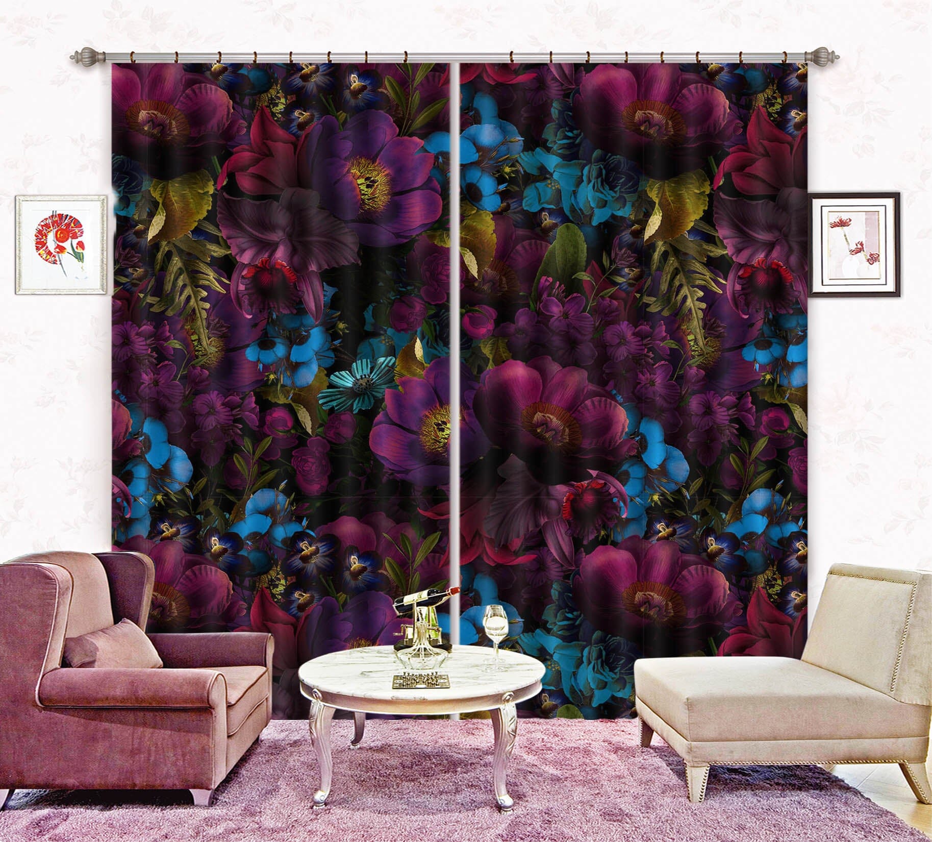 3D Color Night 105 Uta Naumann Curtain Curtains Drapes Curtains AJ Creativity Home