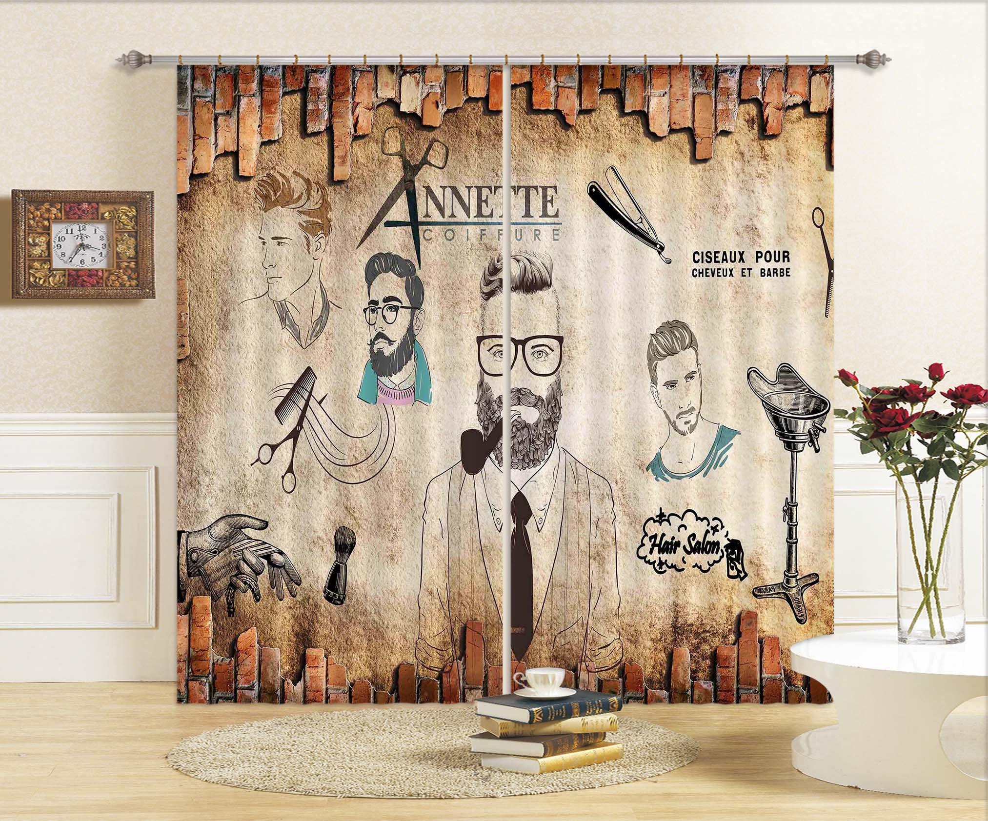 3D Barbershop 860 Curtains Drapes Wallpaper AJ Wallpaper