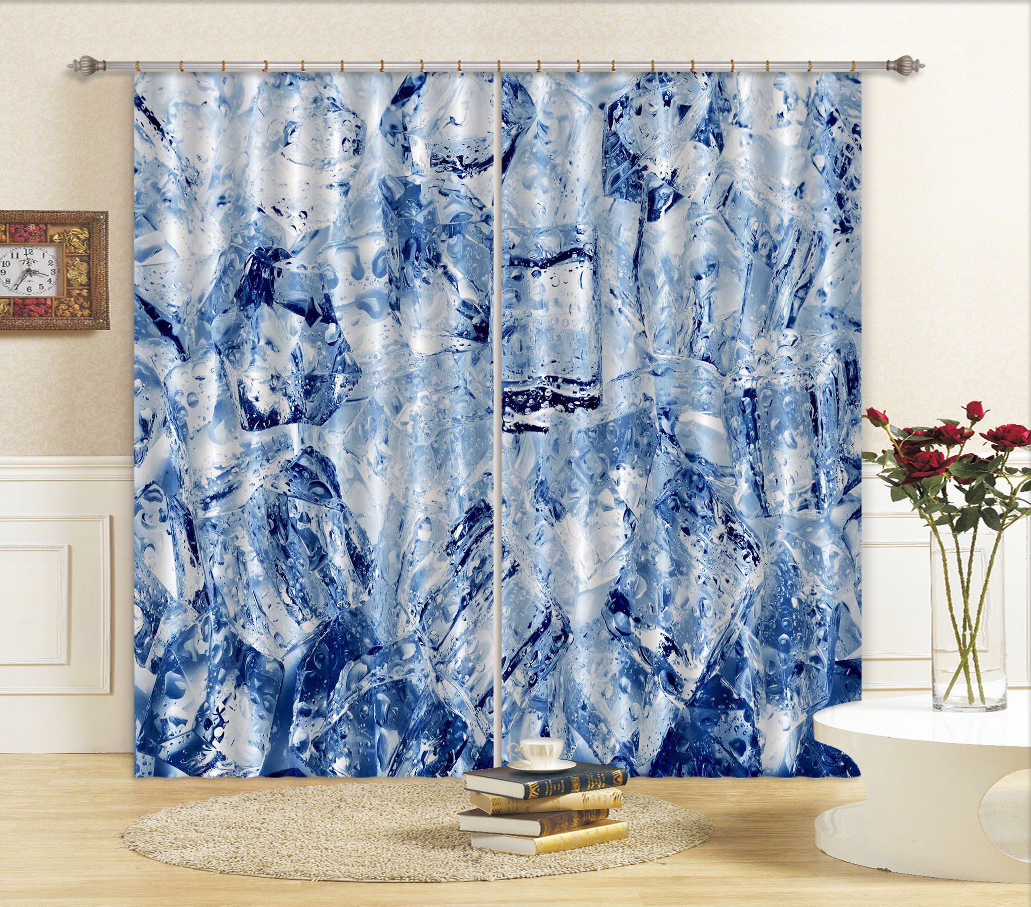 3D Ice Cubes 137 Curtains Drapes Wallpaper AJ Wallpaper